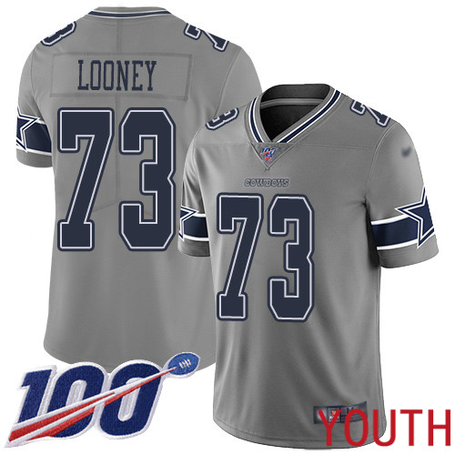 Youth Dallas Cowboys Limited Gray Joe Looney #73 100th Season Inverted Legend NFL Jersey->women nfl jersey->Women Jersey